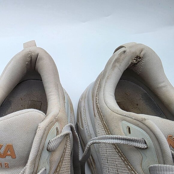 Hoka One One Bondi 8 Womens Size 8.5 B Gray White Athletic Running Shoes - Picture 9 of 13